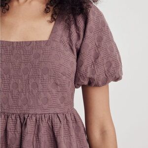 Madewell Floral Quilted Puff-Sleeve Mini Dress